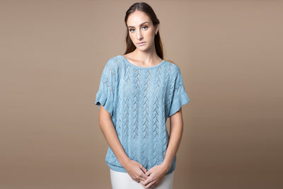 Dropped Shoulder Pointelle Knitted Top