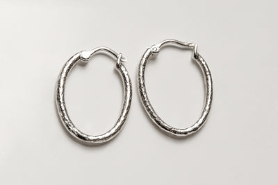 Hammered Oval Hoops